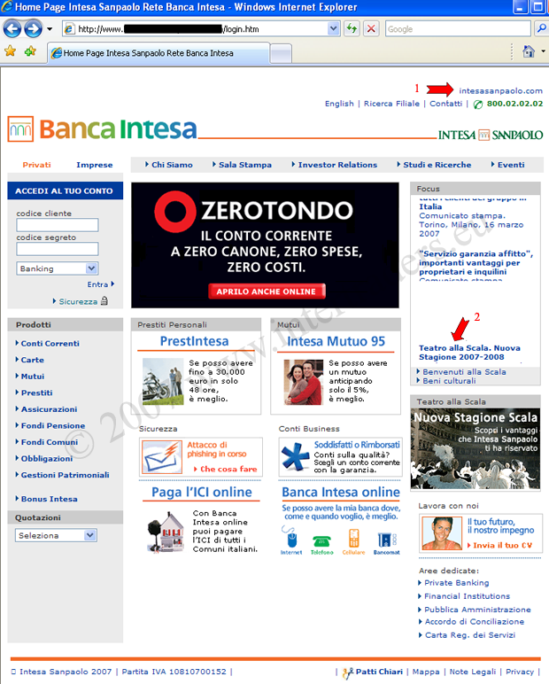 Phishing Banca Intesa 02