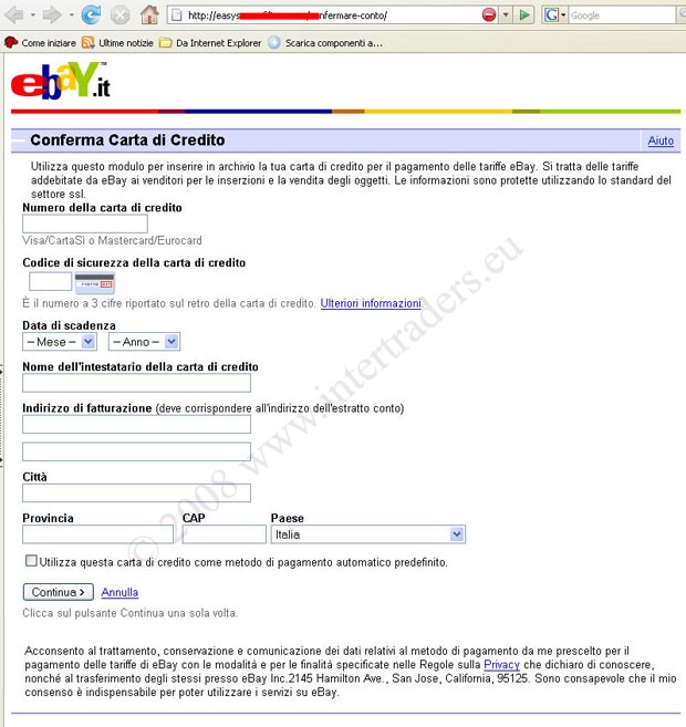 eBay phishing fattura 02