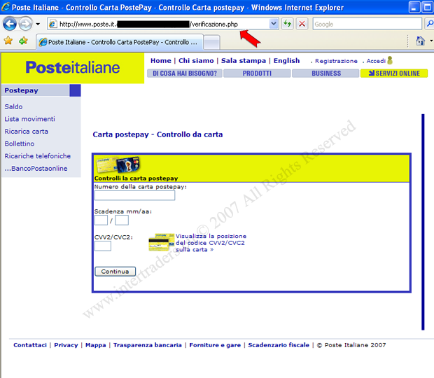 Phishing Poste Italiane 04