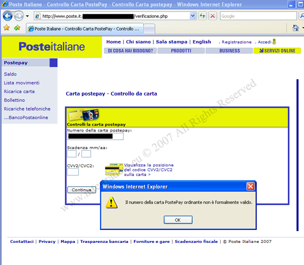 Phishing Poste Italiane 05