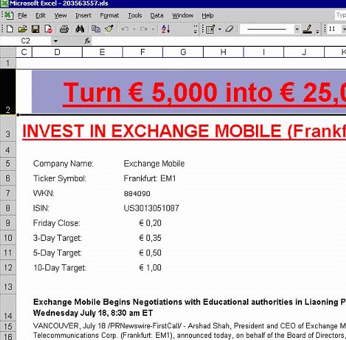 spam
excel